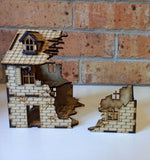 Dark Castle Terrain - Normandy - Ruined 2 Storey House