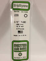 Evergreen White Polystyrene Tube 0.250 x 14" / 6.4mm x 36cm (3)