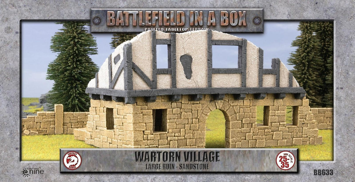 Battlefield in a Box: Wartorn Village: Large Ruin - Sandstone