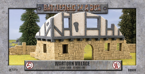 Battlefield in a Box: Wartorn Village: Large Ruin - Sandstone