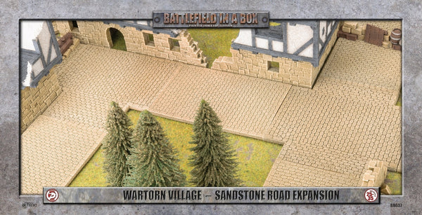 Battlefield in a Box: Wartorn Village: Cobblestone Road Expansion - Sandstone