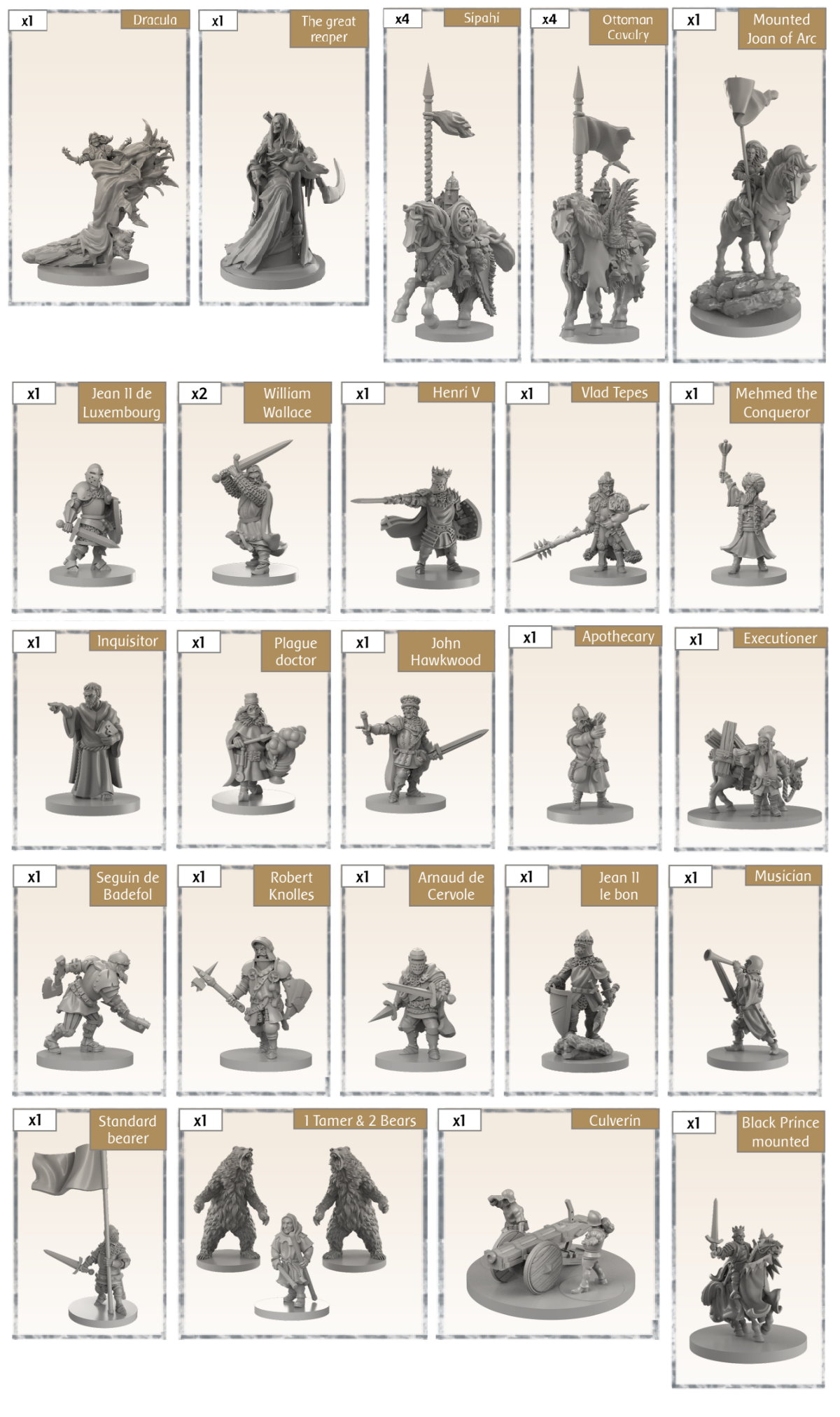 Time of Legends Joan of Arc 1.5 Reliquary 1. Extra Miniatures
