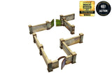 Micro Art Studio - WW2 Normandy Wall w. Gate (high) (Pre-painted 28mm)