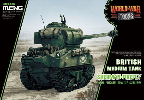 Meng World War Toons Sherman-Firefly British Medium Tank Plastic Model Kit
