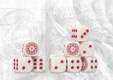 Conquest - Sorcerer Kings Logo on Royal Magenta Marbled Dice