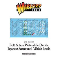 Bolt Action Japanese tank markings decal sheet