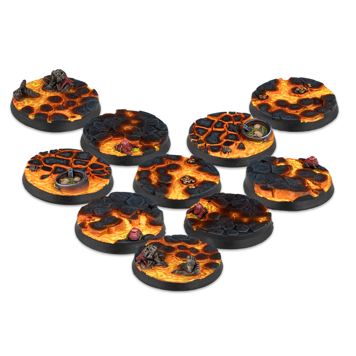 Warcrow: Bases: 30mm Red Caps Scenery Bases, Alpha Series - Pre-Order