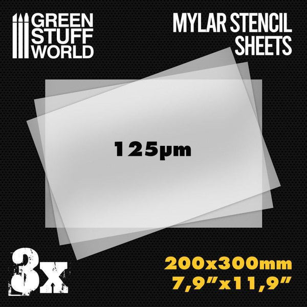 A4 Mylar Stencil Sheets x3 - Gap Games