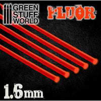 Acrylic Rods - Round 1.6 mm Fluor Red-Orange - Gap Games