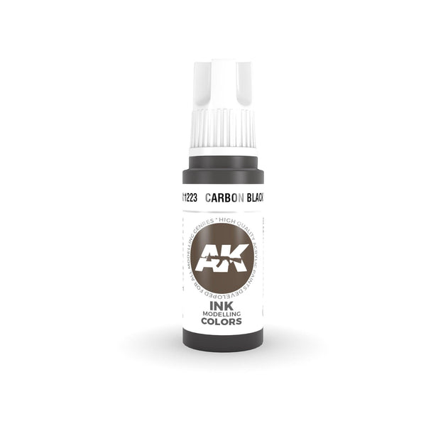 AK Interactive 3Gen Acrylics - Carbon Black INK 17ml - Gap Games