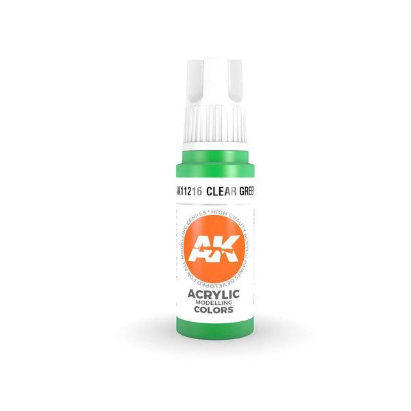 AK Interactive 3Gen Acrylics - Clear Green 17ml - Gap Games