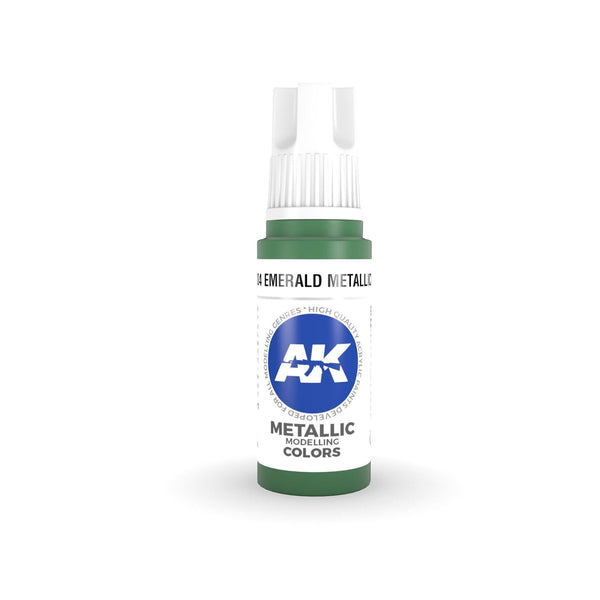 AK Interactive 3Gen Acrylics - Emerald Metallic Green 17ml - Gap Games