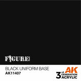 AK Interactive 3Gen Figures Acrylics - Black Uniform Base 17ml - Gap Games