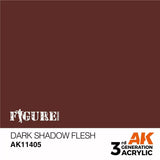 AK Interactive 3Gen Figures Acrylics - Dark Shadow Flesh 17ml - Gap Games