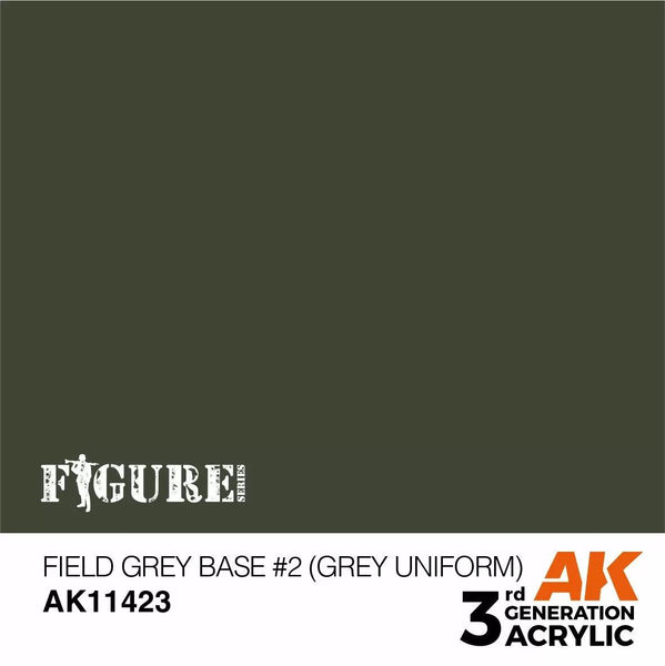 AK Interactive 3Gen Figures Acrylics - Field Grey Base #2 (Grey Uniform) 17ml - Gap Games