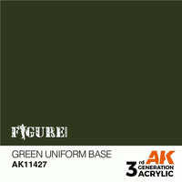 AK Interactive 3Gen Figures Acrylics - Green Uniform Base 17ml - Gap Games