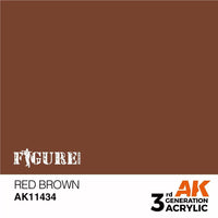 AK Interactive 3Gen Figures Acrylics - Red Brown 17ml - Gap Games