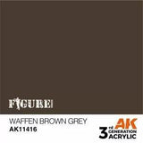 AK Interactive 3Gen Figures Acrylics - Waffen Brown Grey 17ml - Gap Games