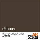 AK Interactive 3Gen Figures Acrylics - Waffen Brown Grey 17ml - Gap Games