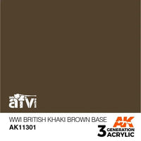 AK Interactive 3rd Gen Acrylic AFV WWI British Khaki Brown Base - Gap Games