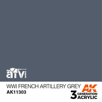 AK Interactive 3rd Gen Acrylic AFV WWI French Artillery Grey - Gap Games