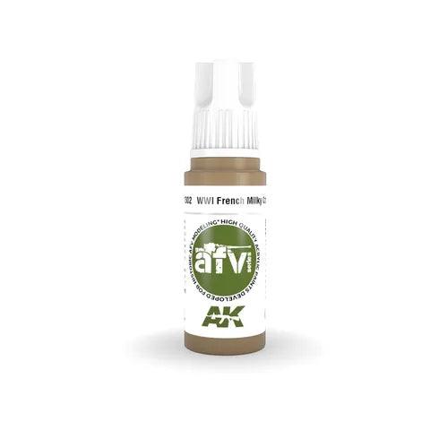 AK Interactive 3rd Gen Acrylic AFV WWI French Milky Coffee - Gap Games
