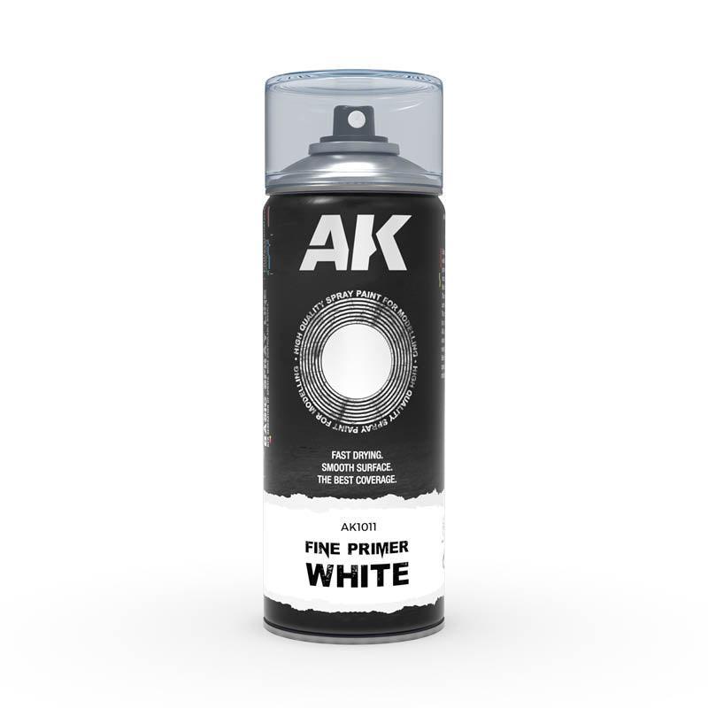 Ak Interactive - Aerosol Spray Primer - Fine Primer White - Spray 400ml (Includes 2 Nozzles) - Gap Games