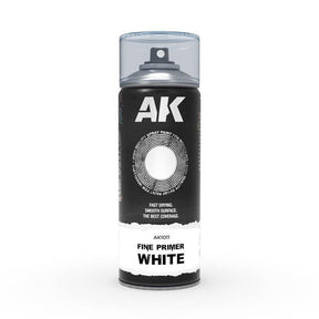 Ak Interactive - Aerosol Spray Primer - Fine Primer White - Spray 400ml (Includes 2 Nozzles) - Gap Games