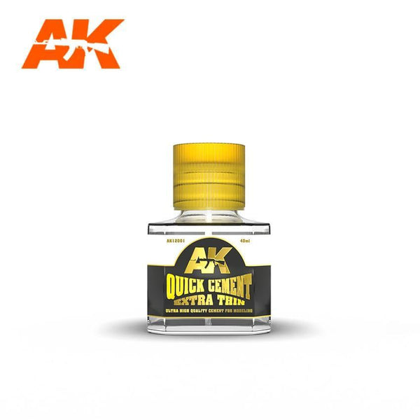 AK Interactive Auxiliaries - Quick Cement Extra Thin 40ml - Gap Games