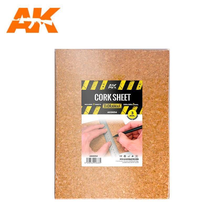 AK Interactive Building Materials - Cork Sheets Coarse Grained 200x300x3mm - Gap Games