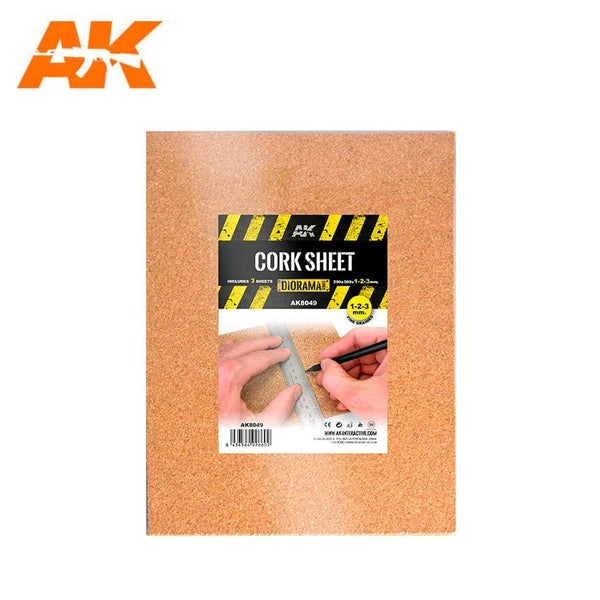 AK Interactive Building Materials - Cork Sheets Fine Grained 200x300x1-2-3mm - Gap Games