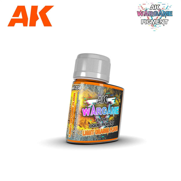 AK Interactive Wargame Enamel Liquid Pigments - Light Orange Fluor 35ml - Gap Games