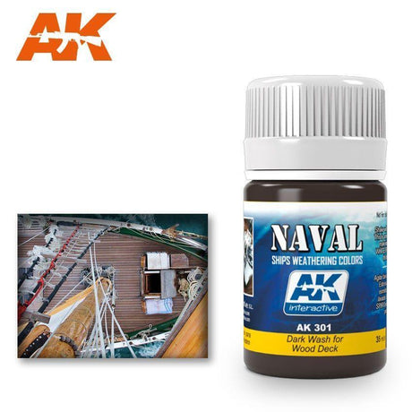 AK Interactive Weathering Products - Dark Wash for Wood Deck - Gap Games