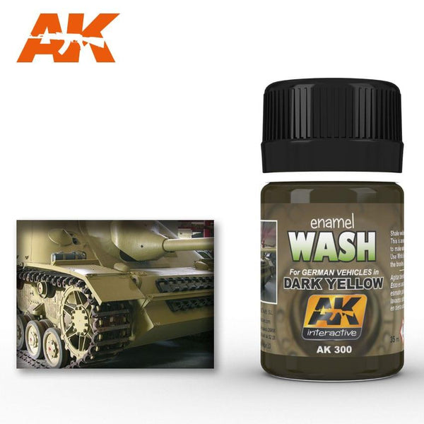 AK Interactive Weathering Products - Dark Yellow Wash - Gap Games