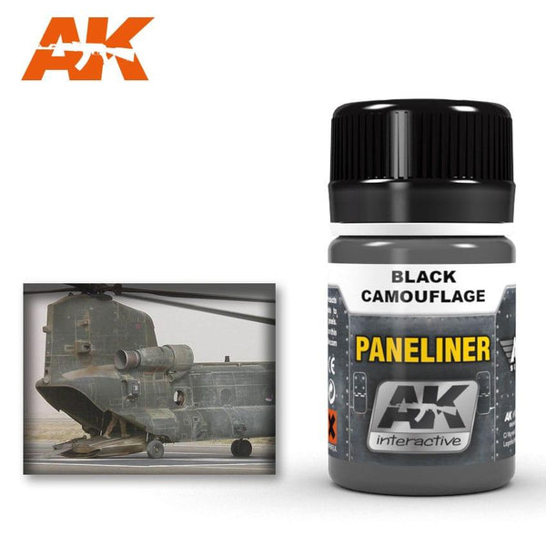 AK Interactive Weathering Products - Paneliner for Black Camouflage - Gap Games