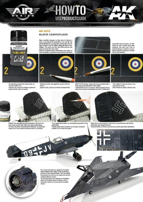 AK Interactive Weathering Products - Paneliner for Black Camouflage - Gap Games