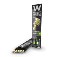 AK Interactive - Weathering Pencils Sets - Watercolor Pencil Set Green And Brown Camouflages