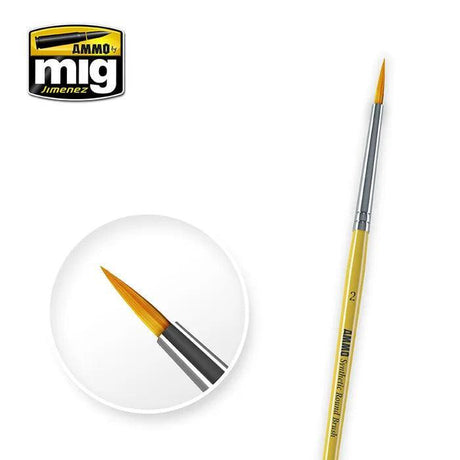 AMMO by Mig 2 Synthetic Round Brush - Gap Games