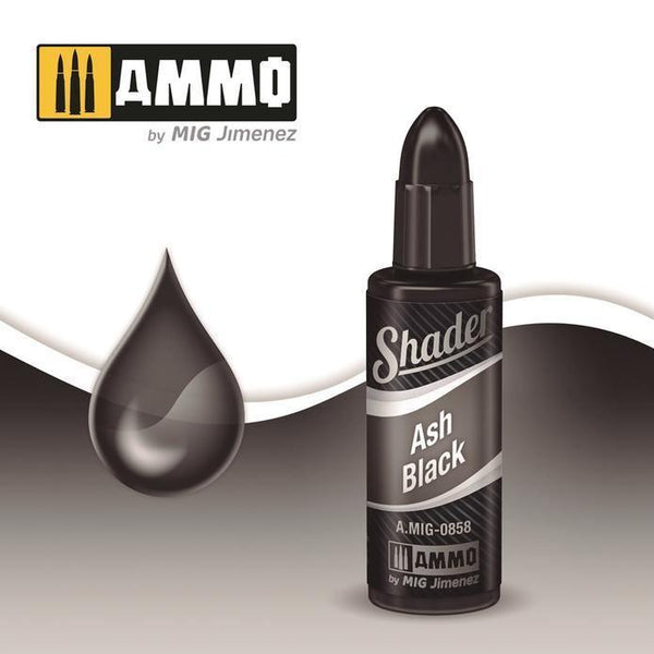 Ammo by MIG A.MIG-0858 Shader Ash Black 10ml - Gap Games