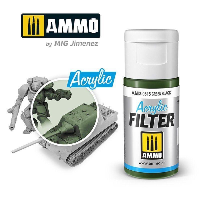 Ammo by MIG Acrylic Filter Green Black - Gap Games