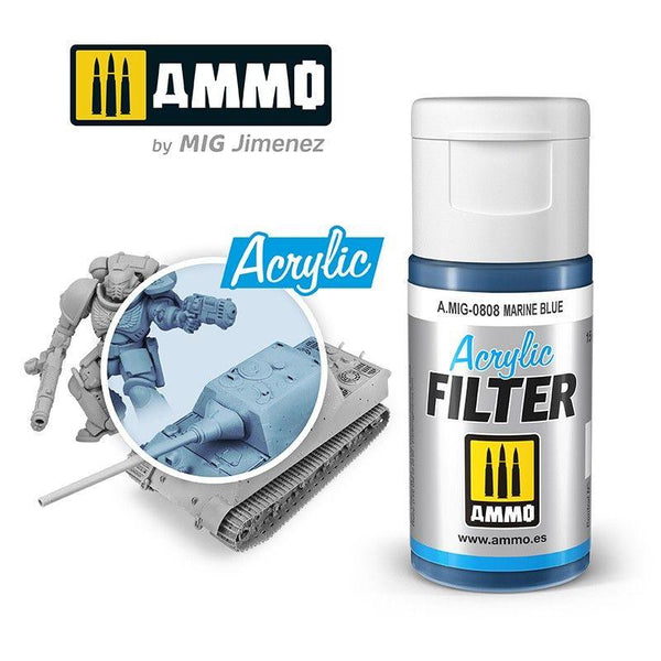 Ammo by MIG Acrylic Filter Marine Blue - Gap Games