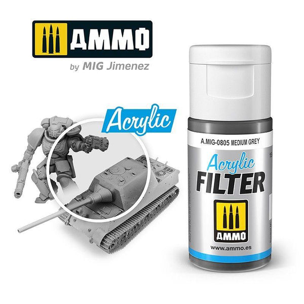 Ammo by MIG Acrylic Filter Medium Grey - Gap Games