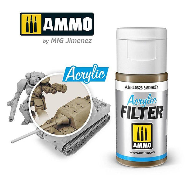 Ammo by MIG Acrylic Filter Sand Grey - Gap Games