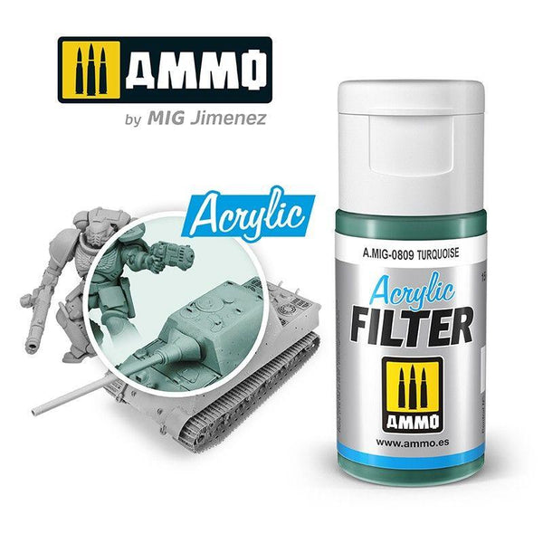 Ammo by MIG Acrylic Filter Turquoise - Gap Games