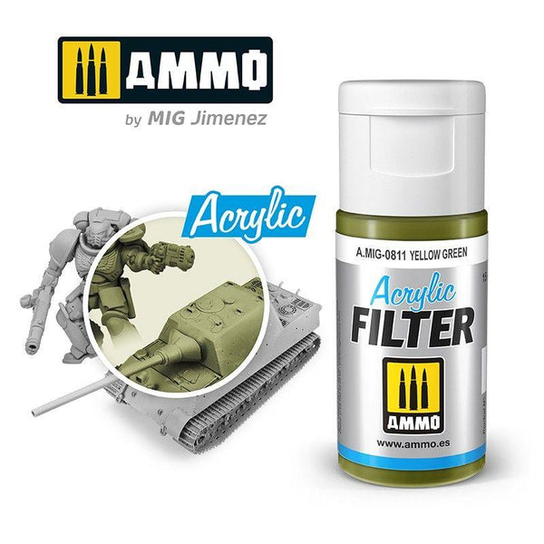 Ammo by MIG Acrylic Filter Yellow Green - Gap Games