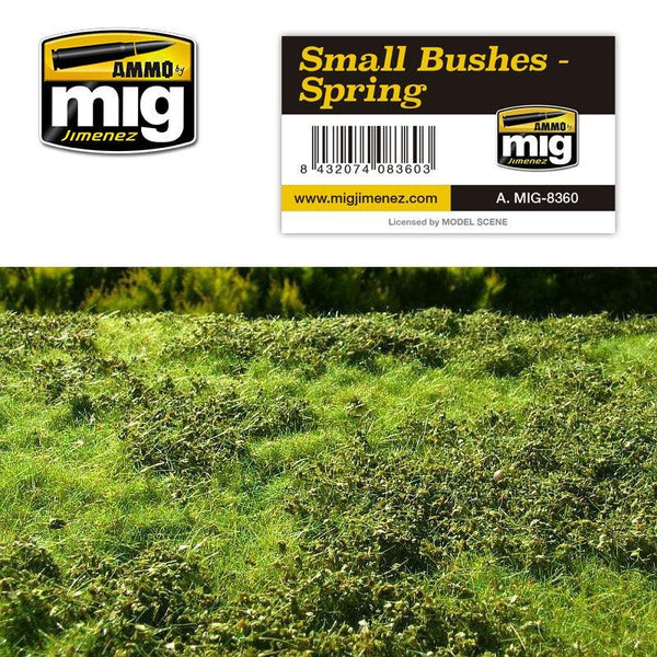 Ammo by MIG Dioramas - Grass Mats - Small Bushes - Spring - Gap Games
