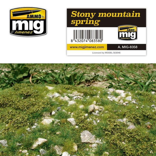 Ammo by MIG Dioramas - Grass Mats - Stony Mountain - Spring - Gap Games