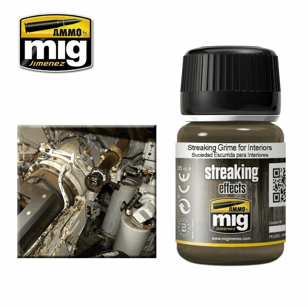 Ammo by MIG Enamel Streaking Effects Streaking Grime for Interiors 35ml - Gap Games