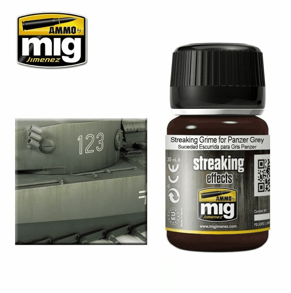 Ammo by MIG Enamel Streaking Effects Streaking Grime for Panzer Grey 35ml - Gap Games