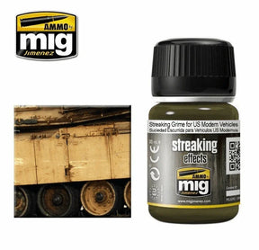 Ammo by MIG Enamel Streaking Effects Streaking Grime for US Modern Vehicles 35ml - Gap Games